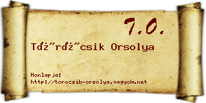 Töröcsik Orsolya névjegykártya